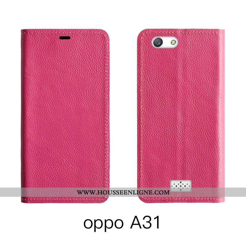 Housse Oppo A31 Cuir Véritable Cuir Téléphone Portable Bovins Orange Luxe Tout Compris