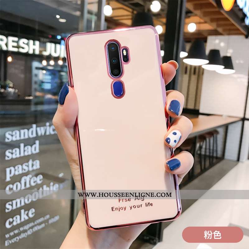Housse Oppo A9 2020 Multicolore Incassable Placage Rose Couleur Unie Téléphone Portable Coque
