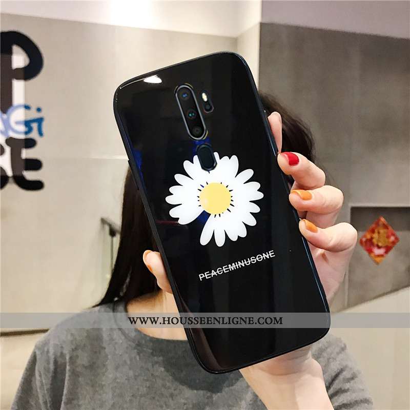Housse Oppo A9 2020 Verre Tendance Coque Téléphone Portable Bleu Support Protection
