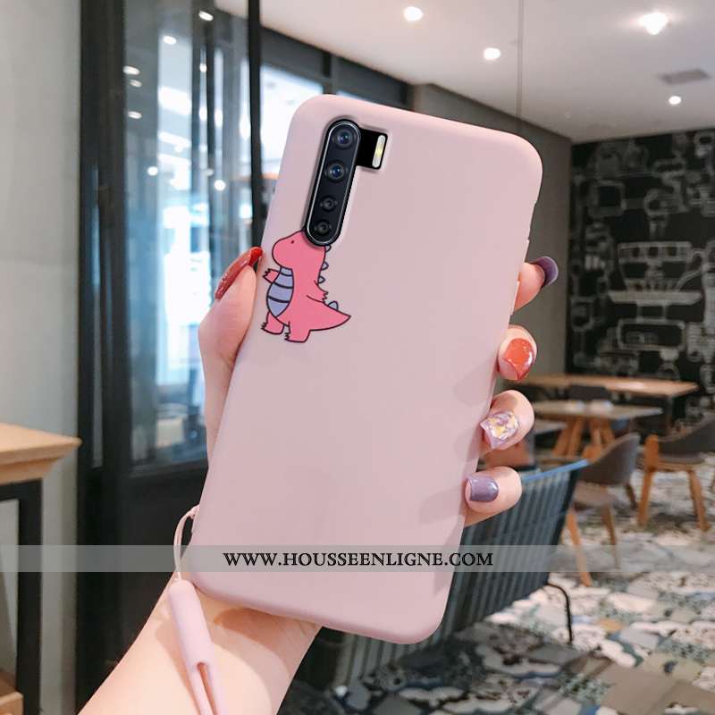 Housse Oppo A91 Fluide Doux Silicone Étui Charmant Téléphone Portable Coque Créatif Rose