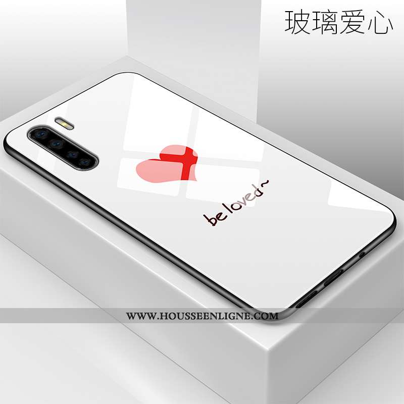 Housse Oppo A91 Silicone Verre Incassable Personnalité Téléphone Portable Créatif Tendance Blanche