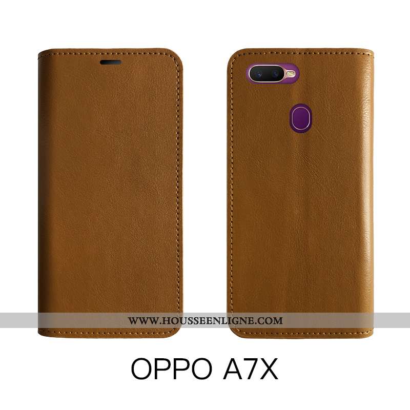 Housse Oppo Ax7 Vintage Fluide Doux Business Protection Créatif Cuir Véritable Téléphone Portable Ro