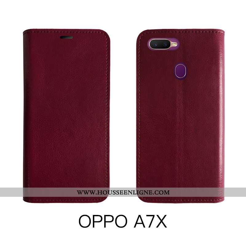 Housse Oppo Ax7 Vintage Fluide Doux Business Protection Créatif Cuir Véritable Téléphone Portable Ro