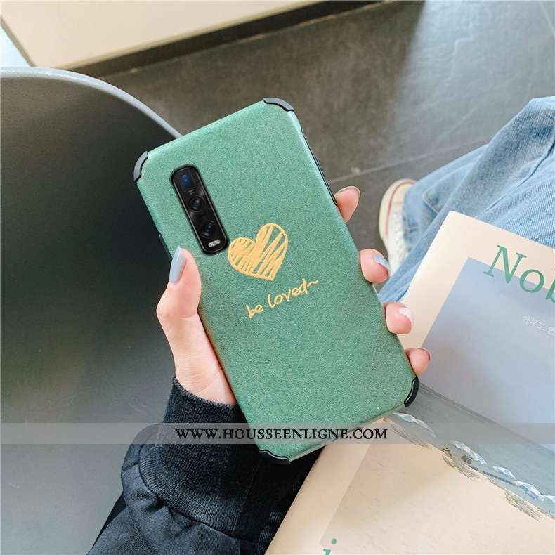 Housse Oppo Find X2 Pro Protection Personnalité Tout Compris Téléphone Portable Vert Incassable Flui