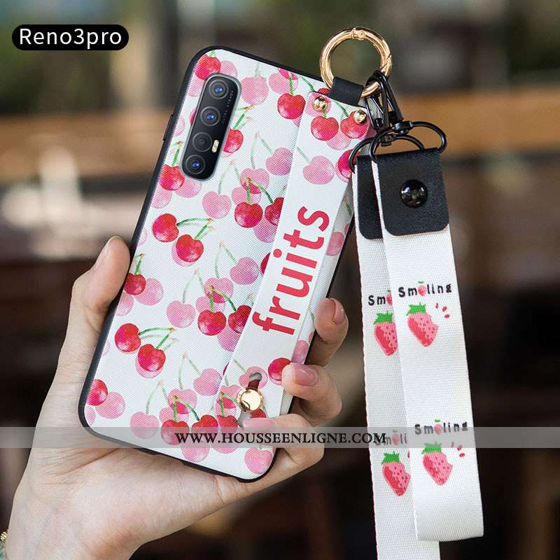 Housse Oppo Reno 3 Pro Délavé En Daim Personnalité Petit Téléphone Portable Blanc Incassable Protect