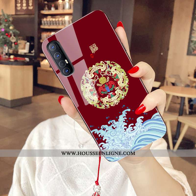 Housse Oppo Reno 3 Pro Silicone Tendance Coque Téléphone Portable Rouge Nouveau Incassable