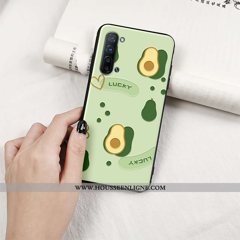Housse Oppo Reno 3 Silicone Protection Fruit Étui Tendance Téléphone Portable Fluide Doux Verte