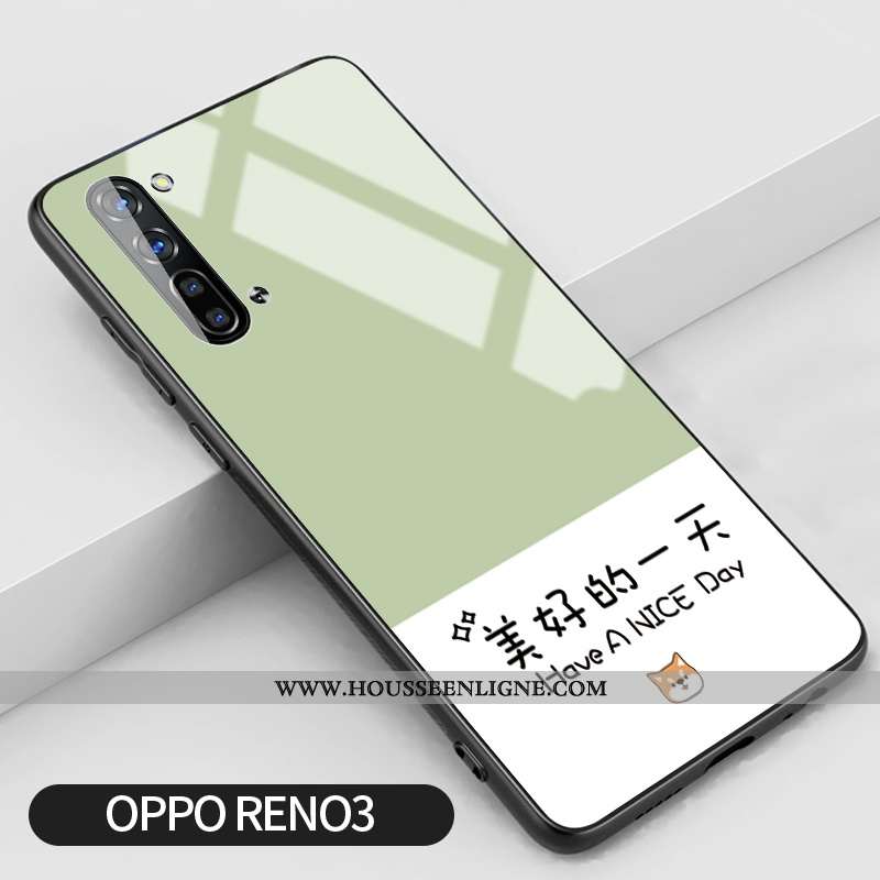 Housse Oppo Reno 3 Silicone Protection Petit Étui Tendance Frais Téléphone Portable Rose