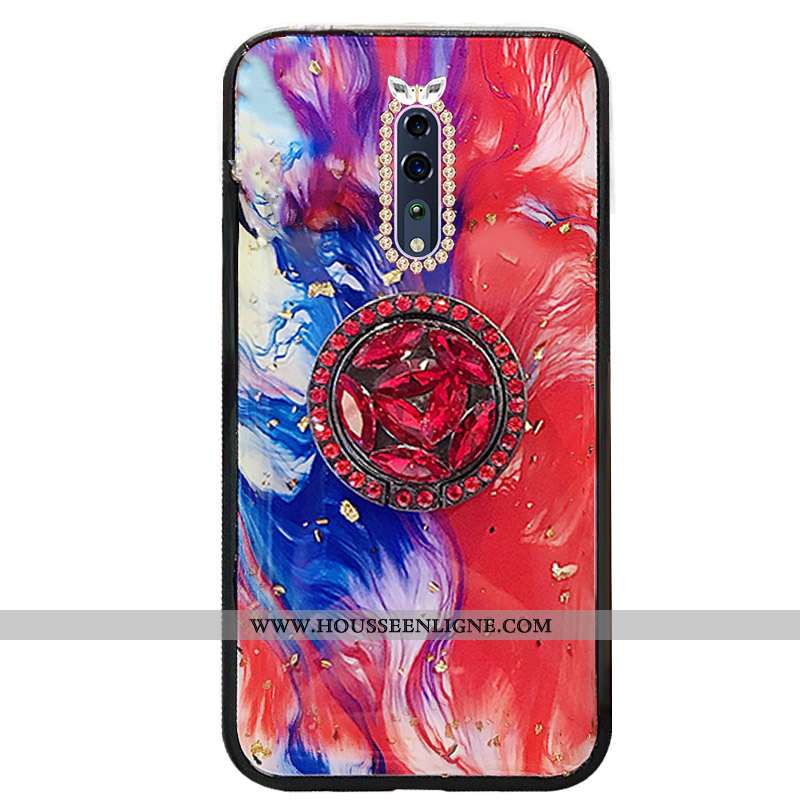 Housse Oppo Reno Z Incruster Strass Tendance Rouge Protection Luxe Téléphone Portable Mode