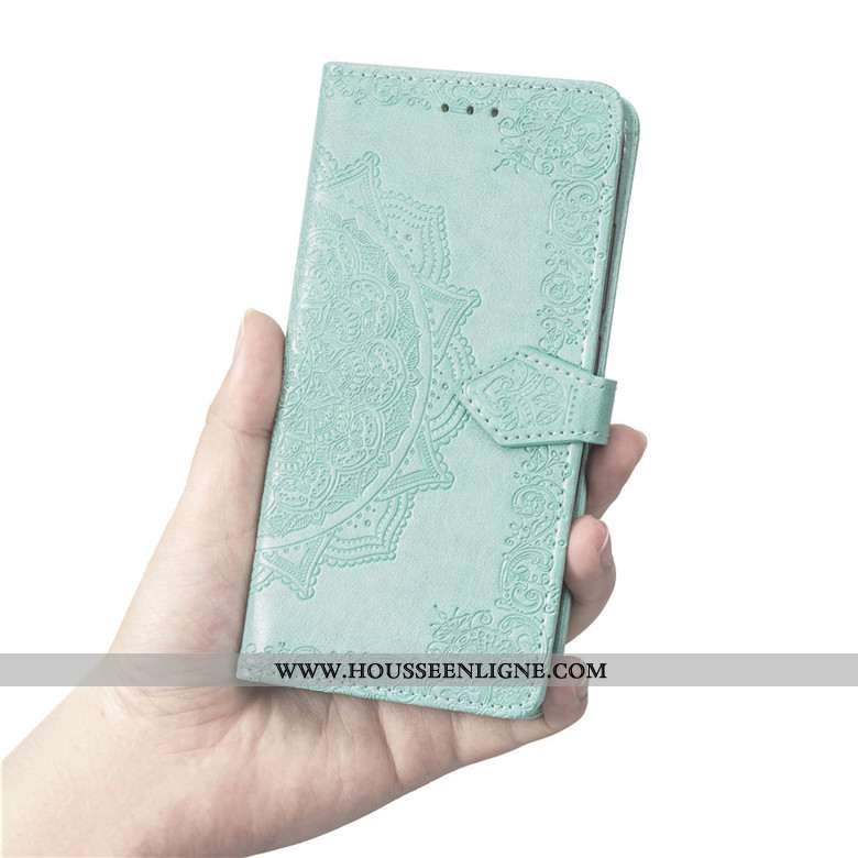 Housse Samsung Galaxy A10 Cuir Fluide Doux Étui Coque Bleu Téléphone Portable