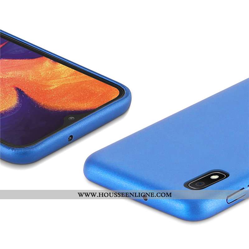 Housse Samsung Galaxy A10 Cuir Modèle Fleurie Incassable Bleu Simple Étoile Étui
