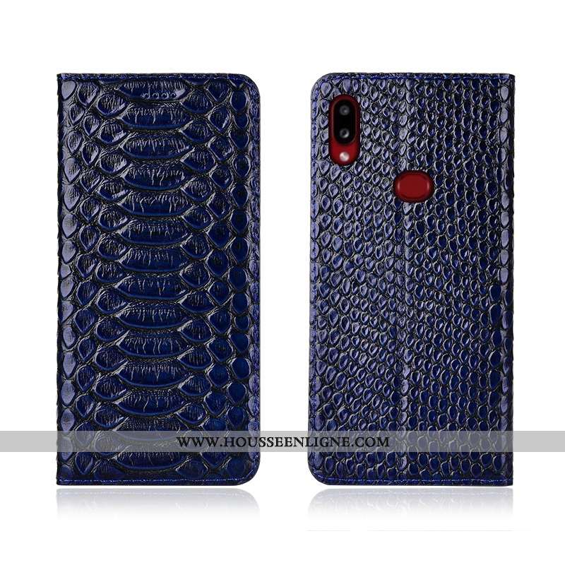 Housse Samsung Galaxy A10s Silicone Protection Délavé En Daim Téléphone Portable Noir Cuir Véritable