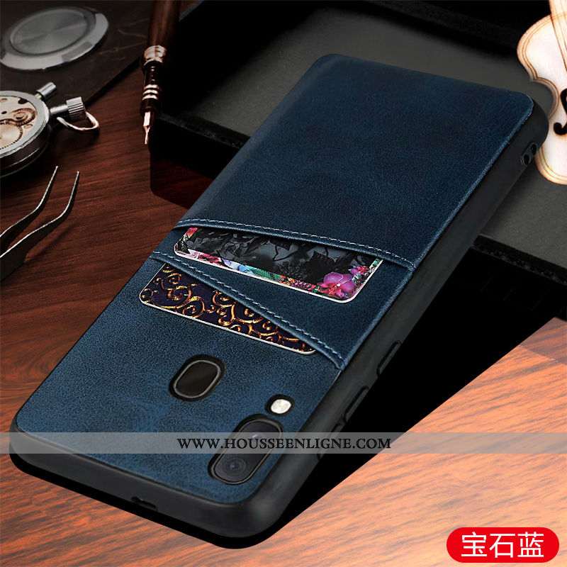 Housse Samsung Galaxy A20e Protection Téléphone Portable Coque Étui Étoile Noir Business