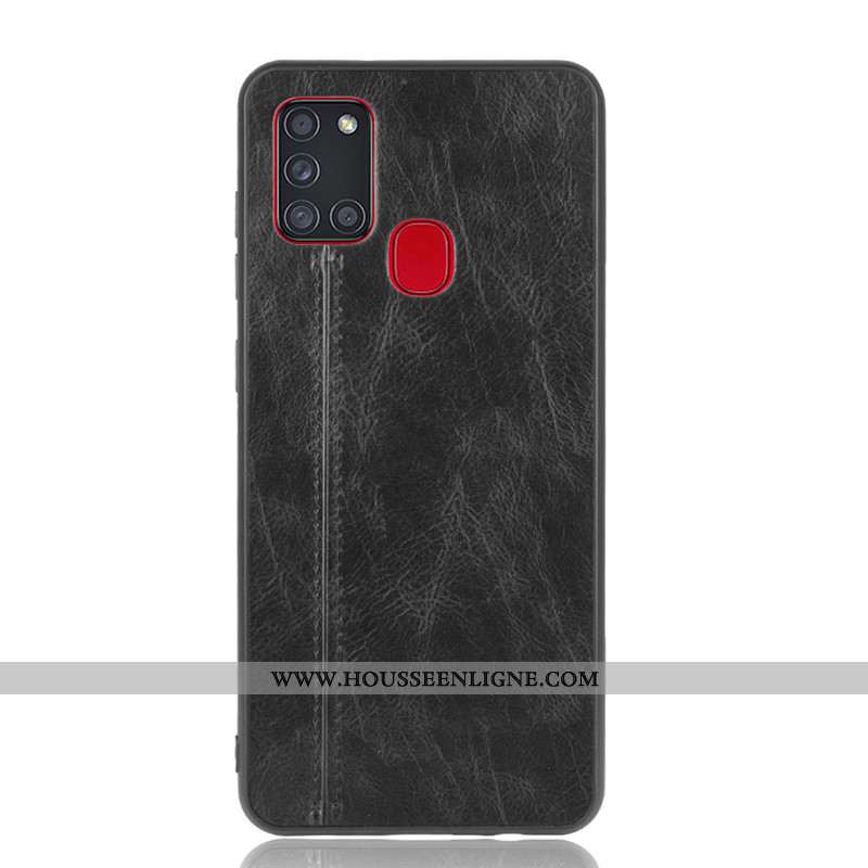 Housse Samsung Galaxy A21s Protection Modèle Fleurie Noir Coque Bovins Téléphone Portable Étui