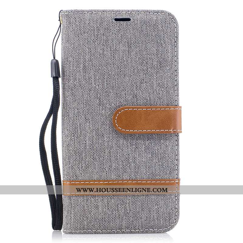 Housse Samsung Galaxy A40 Portefeuille Cuir Téléphone Portable Carte Coque En Denim Tout Compris Vio