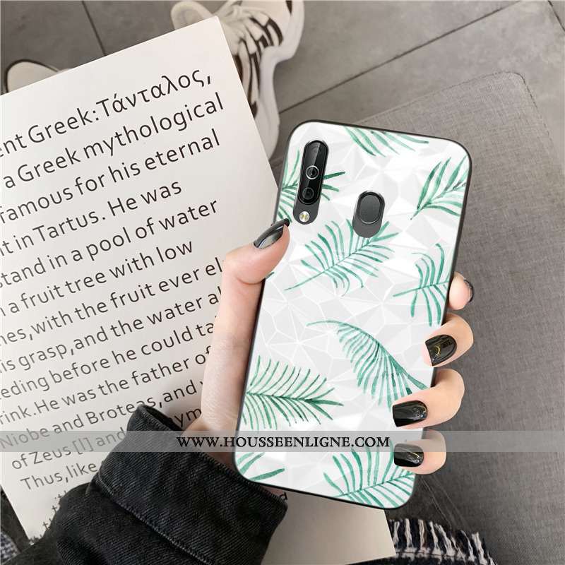 Housse Samsung Galaxy A40s Modèle Fleurie Étui Vert Coque Étoile Téléphone Portable Fleurs Verte