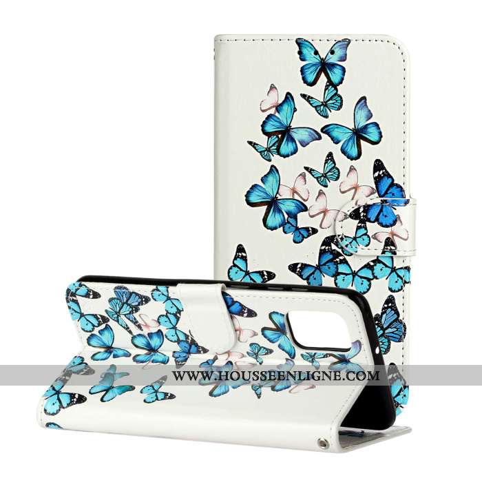Housse Samsung Galaxy A41 Charmant Tendance Clamshell Protection Étui Cuir Téléphone Portable Blanch