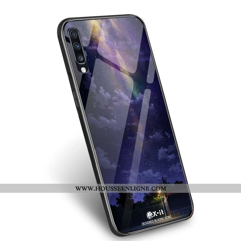 Housse Samsung Galaxy A50 Créatif Tendance Verre Téléphone Portable Personnalité Protection Incassab