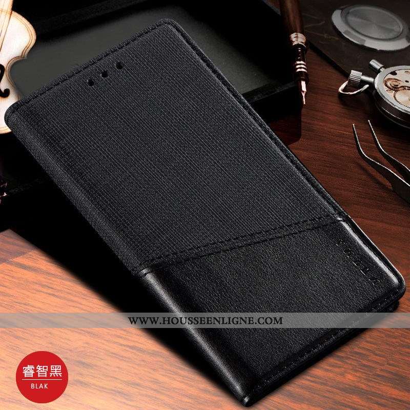 Housse Samsung Galaxy A50s Cuir Business Étui Noir Téléphone Portable Étoile