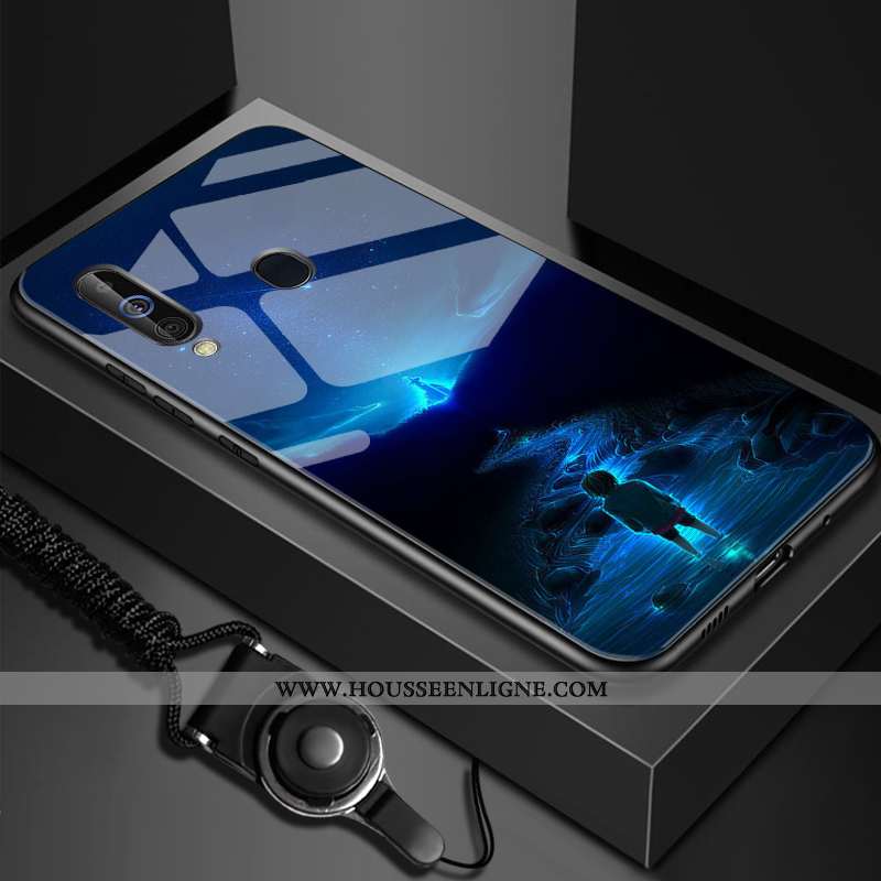 Housse Samsung Galaxy A60 Fluide Doux Silicone Étoile Étui Personnalisé Verre Téléphone Portable Noi