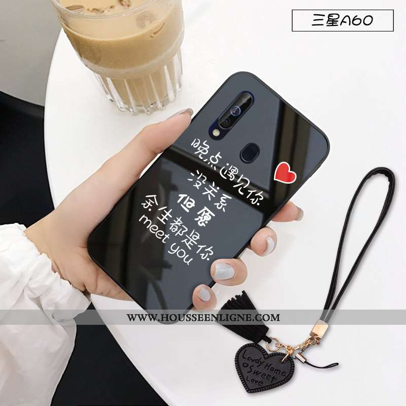 Housse Samsung Galaxy A60 Tendance Protection Étoile Personnalité Rose Téléphone Portable Difficile