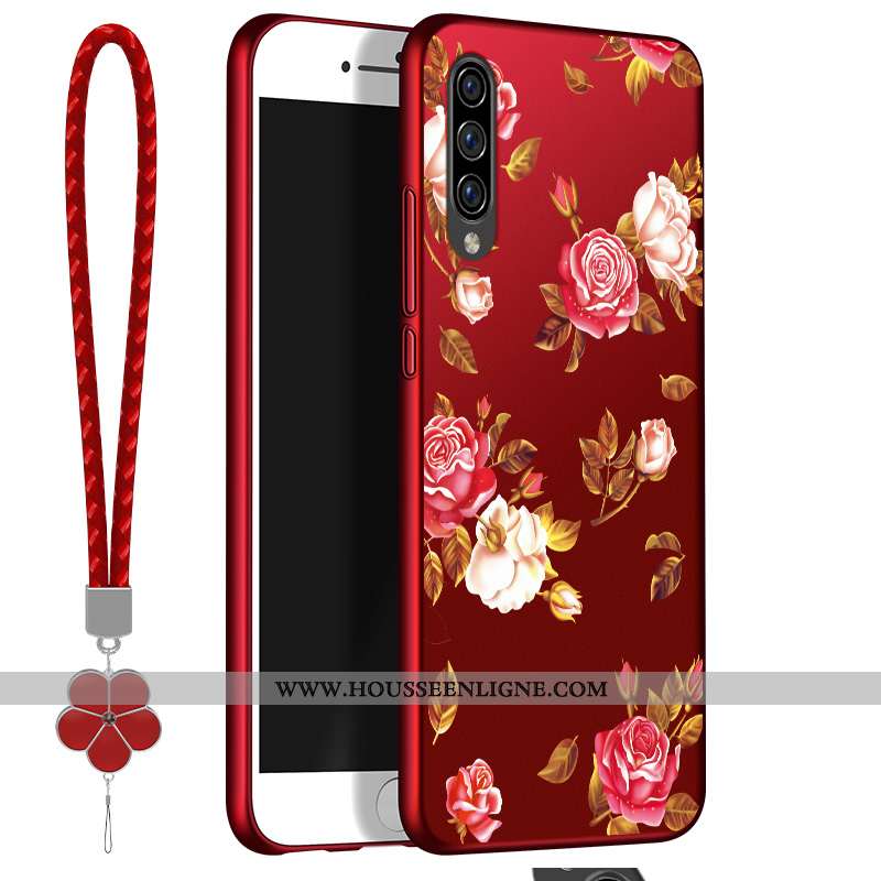 Housse Samsung Galaxy A70 Silicone Protection Étui Téléphone Portable Étoile Coque Incassable Rouge