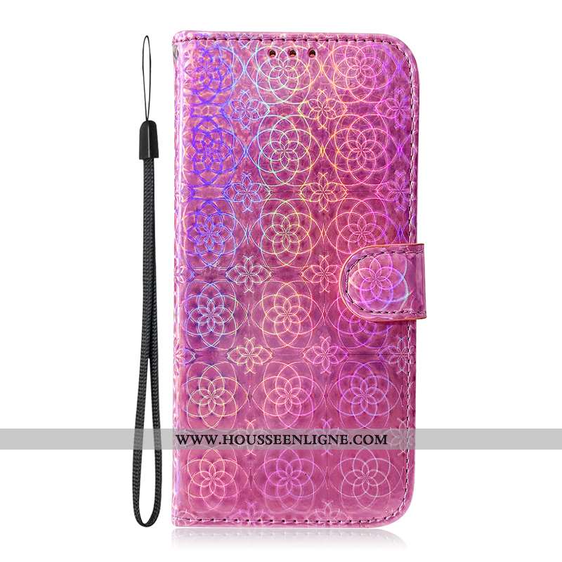 Housse Samsung Galaxy A71 Protection Cuir Coloré Téléphone Portable Carte Coque Rose