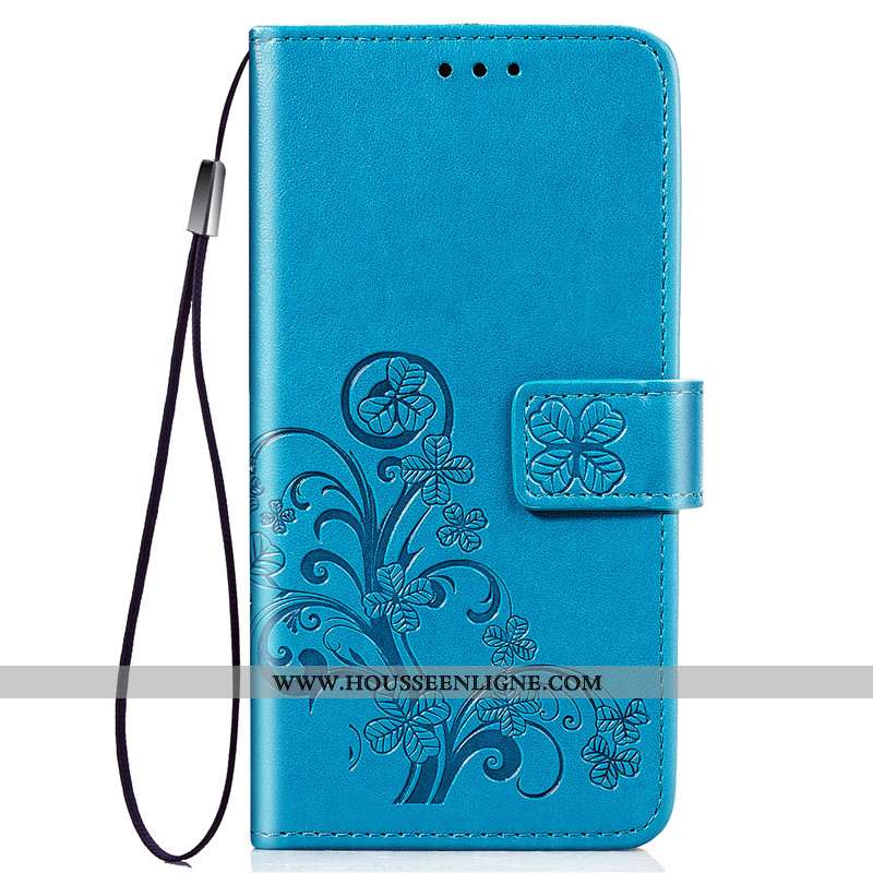 Housse Samsung Galaxy A80 Protection Cuir Téléphone Portable Carte Clamshell Coque Bleu