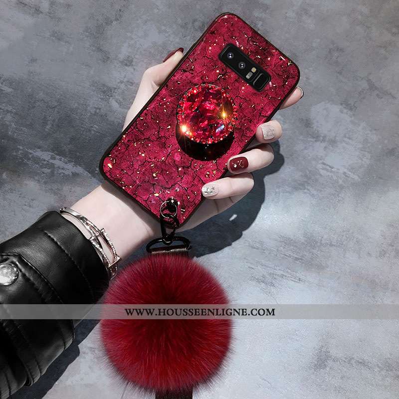 Housse Samsung Galaxy Note 8 Créatif Ultra Téléphone Portable Net Rouge Délavé En Daim Simple Incass