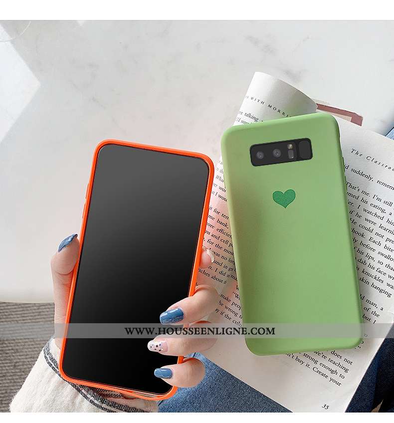 Housse Samsung Galaxy Note 8 Protection Délavé En Daim Mode Ornements Suspendus Étoile Étui Vert Ver