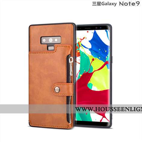 Housse Samsung Galaxy Note 9 Personnalité Créatif Coque Étoile Étui Incassable Carte Marron