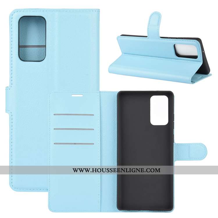 Housse Samsung Galaxy Note20 Cuir Délavé En Daim Étui Téléphone Portable Carte Antidérapant Clamshel