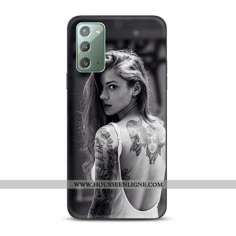 Housse Samsung Galaxy Note20 Silicone Protection Europe Noir Modèle Fleurie Nouveau Téléphone Portab