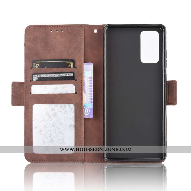 Housse Samsung Galaxy Note20 Ultra Protection Cuir Carte Étoile Coque Téléphone Portable Marron