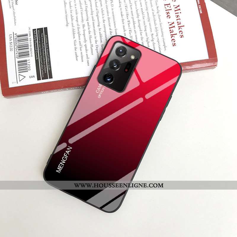 Housse Samsung Galaxy Note20 Ultra Protection Verre Étoile Personnalisé Téléphone Portable Net Rouge