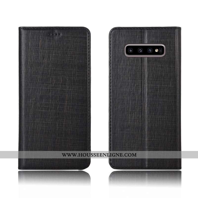 Housse Samsung Galaxy S10+ Cuir Fluide Doux Incassable Téléphone Portable Nouveau Coque Clamshell Bl