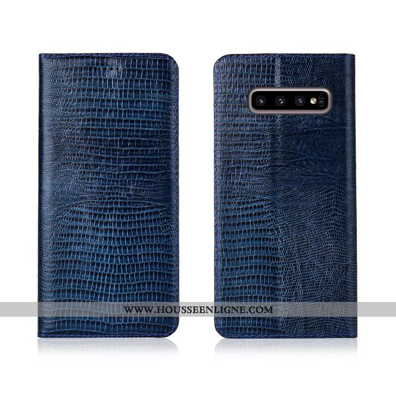 Housse Samsung Galaxy S10 Cuir Véritable Cuir Marron Étui Incassable Coque Téléphone Portable