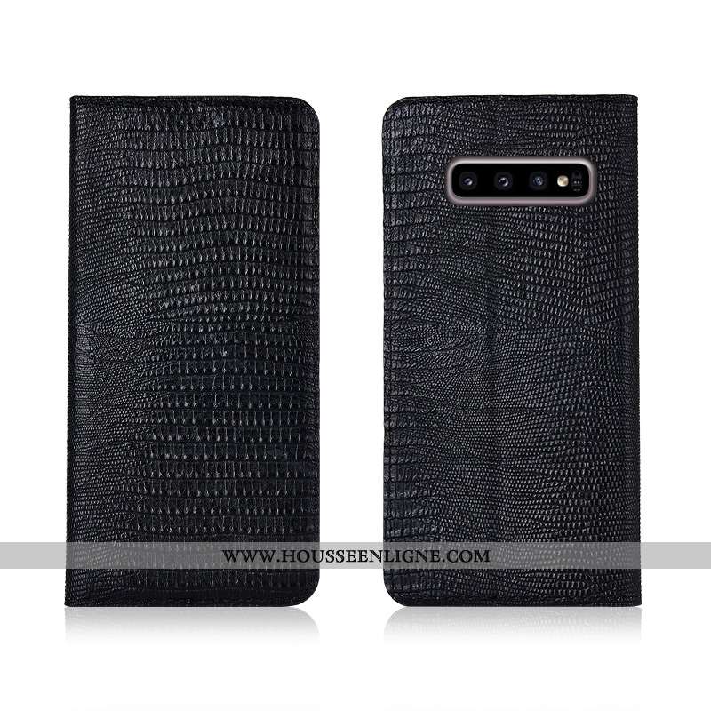 Housse Samsung Galaxy S10 Cuir Véritable Cuir Marron Étui Incassable Coque Téléphone Portable