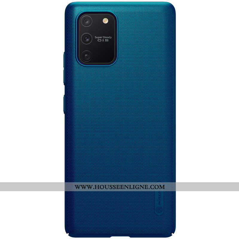 Housse Samsung Galaxy S10 Lite Délavé En Daim Ultra Bleu Légère Étoile Coque Étui
