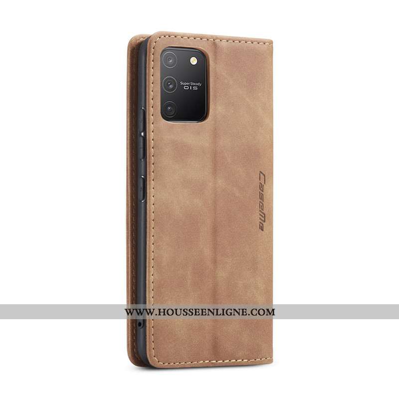 Housse Samsung Galaxy S10 Lite Portefeuille Cuir Téléphone Portable Étui Kaki Coque Carte Khaki
