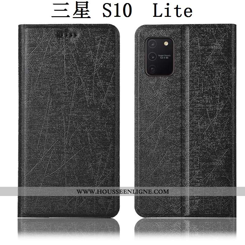 Housse Samsung Galaxy S10 Lite Protection Cuir Noir Étui Incassable Téléphone Portable Étoile