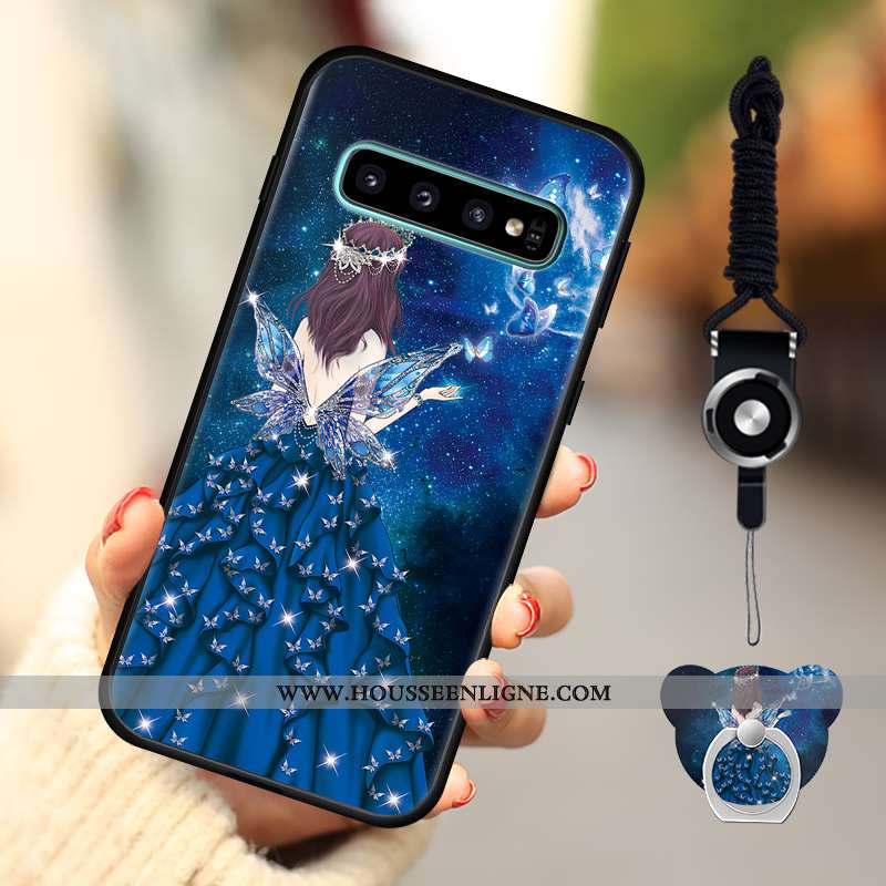 Housse Samsung Galaxy S10 Silicone Protection Coque Étoile Étui Incassable Tout Compris Bleu Foncé