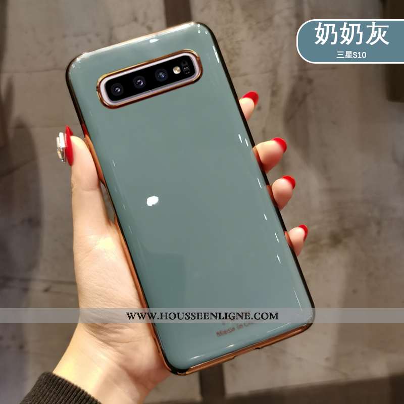 Housse Samsung Galaxy S10+ Ultra Tendance Nouveau Étui Silicone Coque Protection Verte