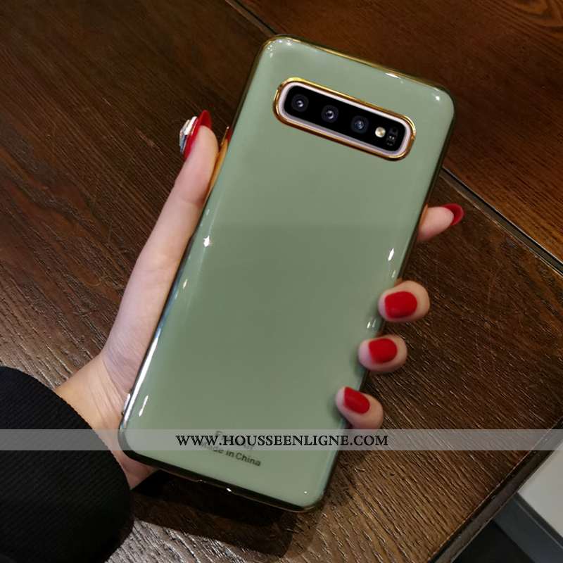 Housse Samsung Galaxy S10+ Ultra Tendance Nouveau Étui Silicone Coque Protection Verte