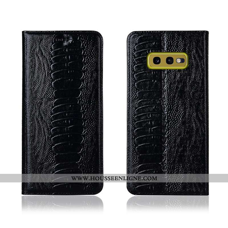Housse Samsung Galaxy S10e Cuir Véritable Cuir Oiseau Protection Téléphone Portable Étoile Fluide Do