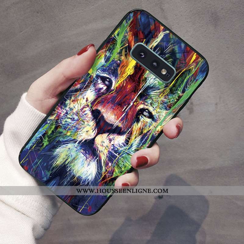Housse Samsung Galaxy S10e Dessin Animé Fluide Doux Silicone Téléphone Portable Noir Étoile Coque