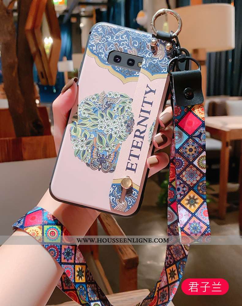 Housse Samsung Galaxy S10e Protection Ornements Suspendus Incassable Étoile Vent Cou Suspendu Silico