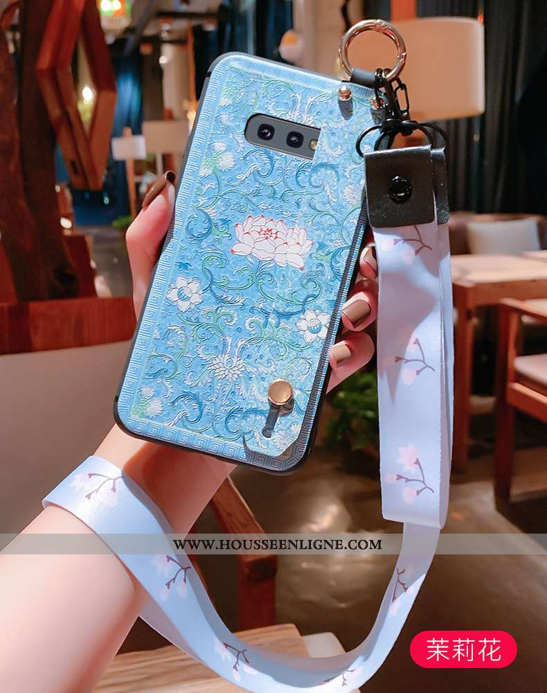 Housse Samsung Galaxy S10e Protection Ornements Suspendus Incassable Étoile Vent Cou Suspendu Silico