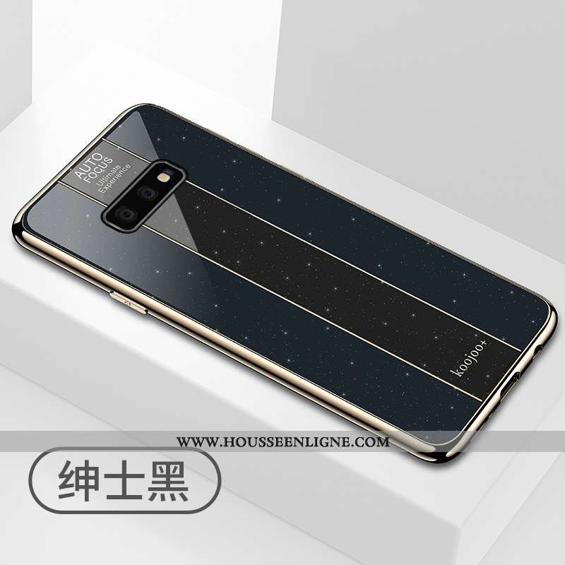 Housse Samsung Galaxy S10e Protection Verre Placage Étoile Tout Compris Coque Incassable Noir