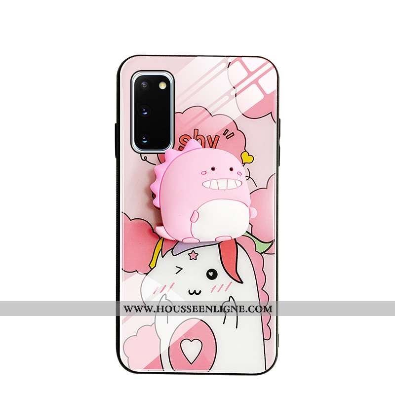 Housse Samsung Galaxy S20 Charmant Protection Petit Rose Amoureux Dragon Coque
